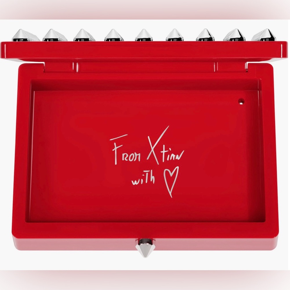 Christian Louboutin Red Studded Card Case - Picture 4 of 6